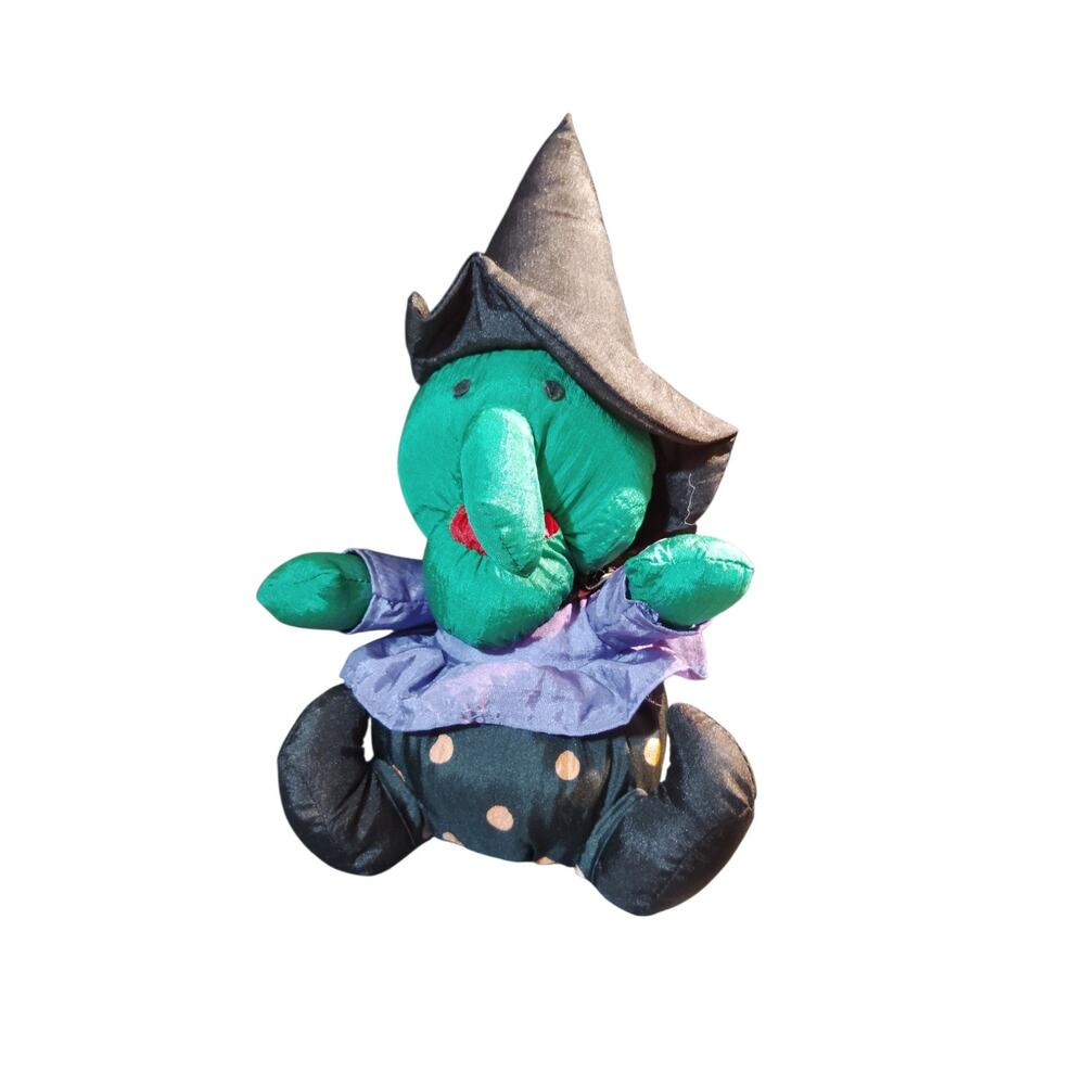 1990s puffy nylon Halloween witch plush toy,
